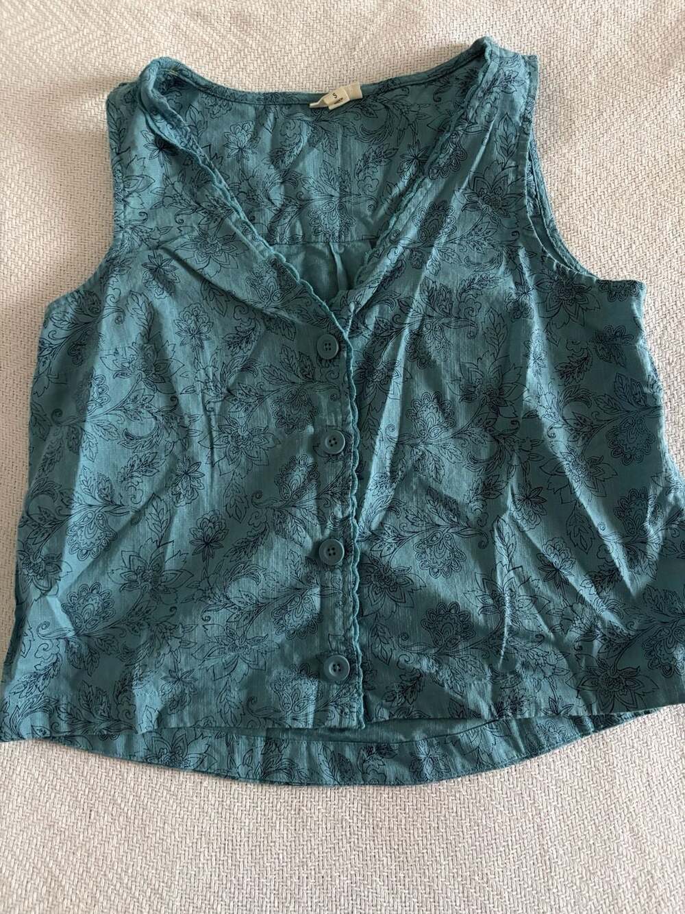 ana a new approach Floral Print Button-Front Sleeveless Vest Top